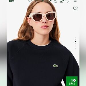 Lacoste Women's Pique Crew Neck Sweatshirt Size 32 XS Abysm (Navy) Blue